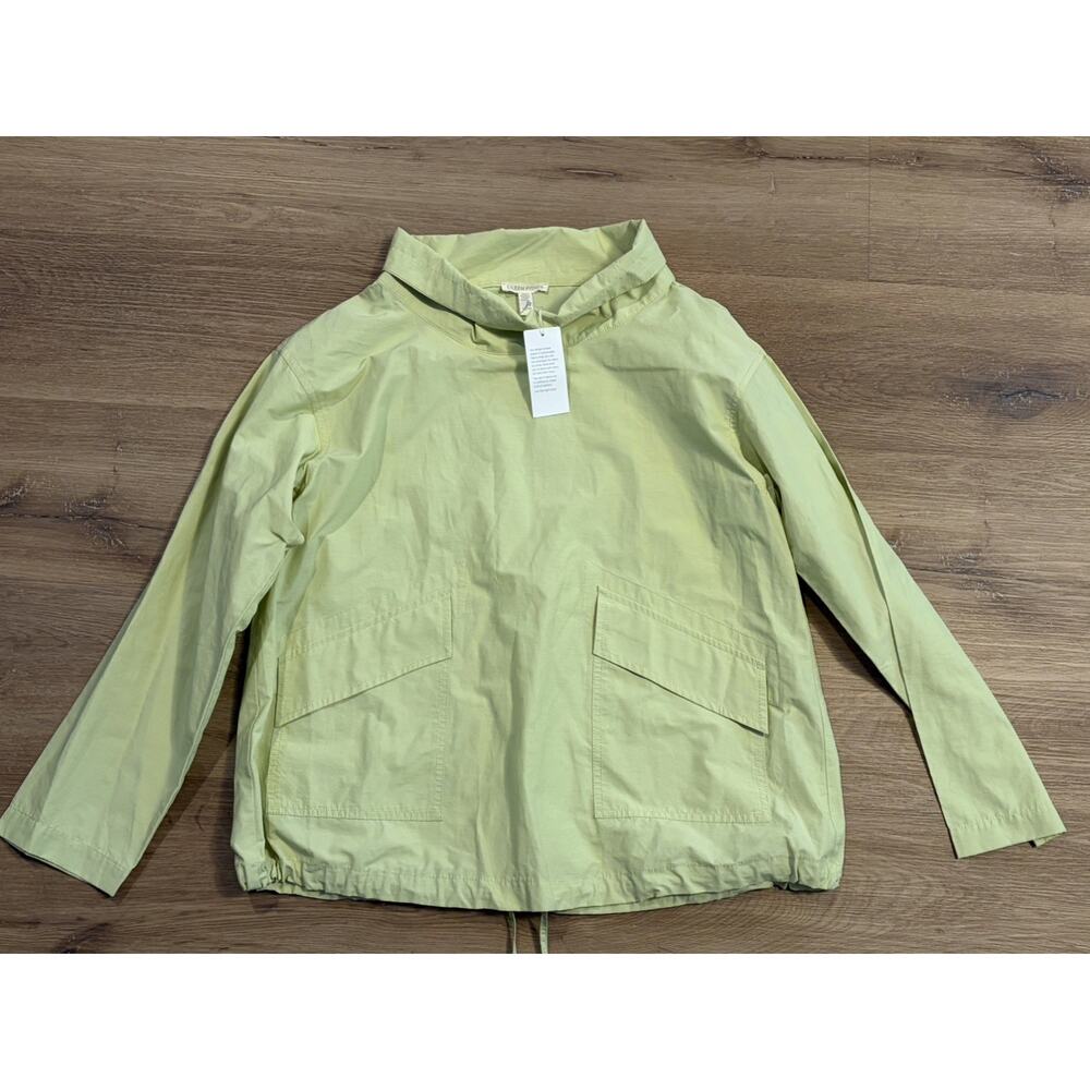 Eileen Fisher Lemic Pullover Jacket XS Green Lightweight Hooded NWT